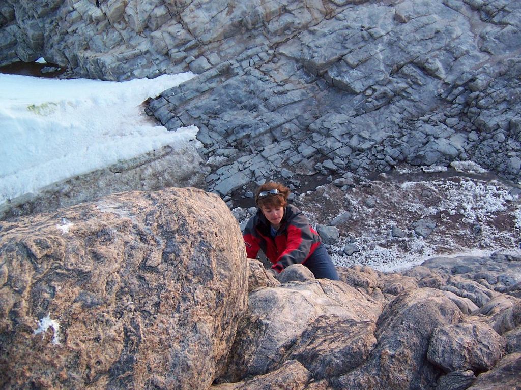 Emilie en alpiniste.